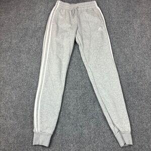 Adidas Essentials 3-Stripes Fleece Joggers Heather Grey XS Sweatpants 0804